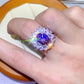 3 Carat Moissanite Platinum-Plated Ring