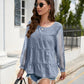 Swiss Dot Flounce Sleeve Blouse