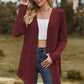 Cable-Knit Long Sleeve Cardigan with Pocket