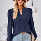 Notched Long Sleeve T-Shirt