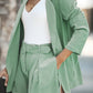 HANNAH MEA Full Size Longline Blazer and Shorts Set with Pockets