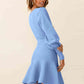 Round Neck Lantern Sleeve Sweater Dress