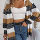 SocialBee Openwork Striped Open Front Cardigan