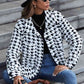 FashionToFigureTrends White Houndstooth Button Down Jacket