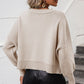 Round Neck Dropped Shoulder Pullover Sweater