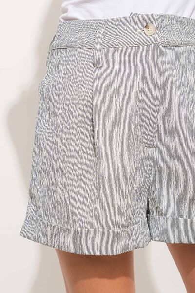 And The Why Pin Striped High Waist Rolled Shorts *