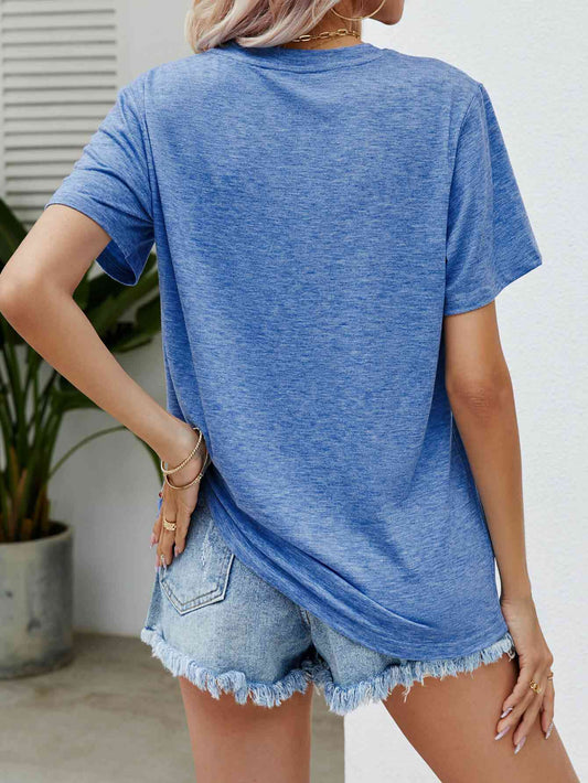 Seasonal Easter Bunny Graphic Round Neck T-Shirt