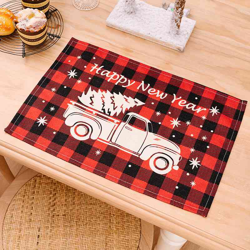 Winter Country Christmas Assorted 2-Piece Plaid Placemats