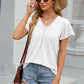V-Neck Flutter Sleeve T-Shirt