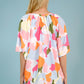 Women's Printed Notched Neck Half Sleeve Blouse