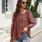 Swiss Dot Flounce Sleeve Blouse