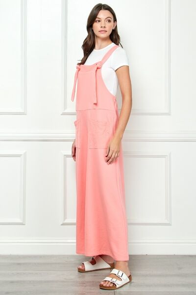 Veveret Wide Strap French Terry Overalls *
