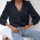Swiss Dot Frill Trim Puff Sleeve Blouse