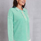 Women's CallistaAnn Quarter Button Dropped Shoulder Sweatshirt