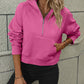 Malibu Dreams Zip-Up Raglan Sleeve Hoodie with Pocket
