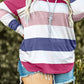 Plus Size Striped Slit Long Sleeve T-Shirt