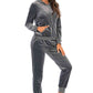 Full Size Zip-Up Hooded Jacket and Pants Set