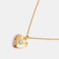 Zircon Heart Shape 14K Gold-Plated Pendant Necklace