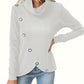 Decorative Button Turtleneck Long Sleeve T-Shirt