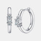 Moissanite 925 Sterling Silver Huggie Earrings | Length 0.6" Carat 0.21 Weight 0.1oz