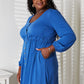 Double Take Full Size Scoop Neck Empire Waist Long Sleeve Magic Dress