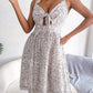 Frill Ditsy Floral Spaghetti Strap Mini Dress