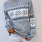 CHRISTMAS Snowflake Pattern Mock Neck Sweater