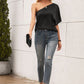 Single Shoulder Half Sleeve T-Shirt