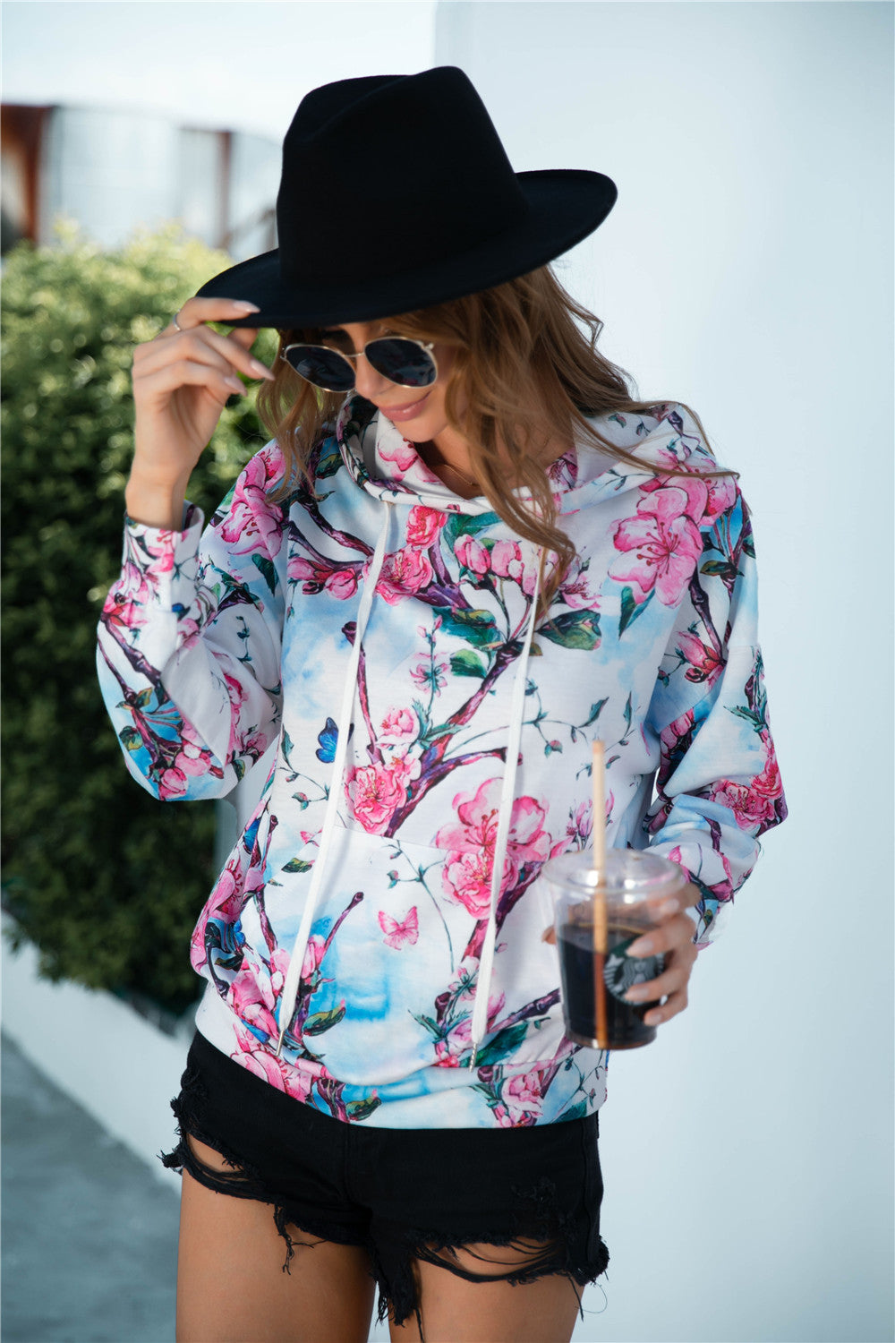 BLAZIN' BEAUTY Printed Dropped Shoulder Hoodie