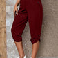 Joselyn Full Size Roll-Tab Capris Pants