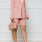 HANNAH MEA Full Size Long Sleeve Blazer and Shorts Set
