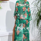 Floral Tie Waist Duster Cover Up