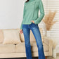 POL Emerald Green Exposed Seam Long Sleeve Knit Top