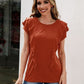 Ruffled Round Neck Cap Sleeve T-Shirt