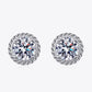 1 Carat Moissanite Rhodium-Plated Round Stud Earrings