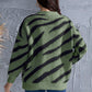 Animal Element Round Neck Dropped Shoulder Sweater