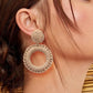 Round Shape Raffia Grass Dangle Earrings
