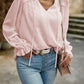 Swiss Dot Smocked Shoulder Blouse