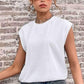 Women's Round Neck Cap Sleeve Top