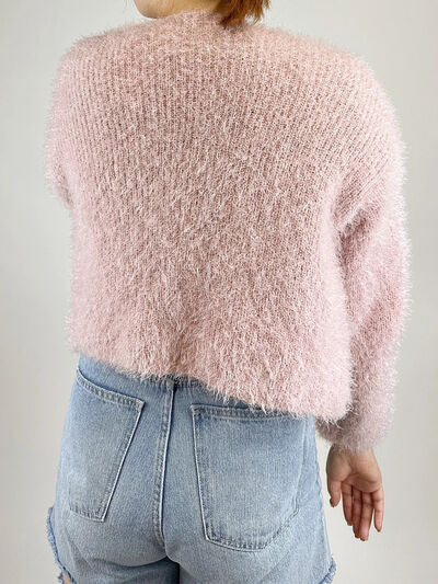 Noelle One Size Tied Open Front Dropped Shoulder Cardigan