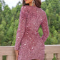 Opaque Blingin' Sequin V-Neck Long Sleeve Mini Dress