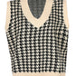 Houndstooth V-Neck Sweater Vest