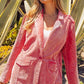 BiBi Ribbed Button Up Long Sleeve Blazer - Brand BiBi