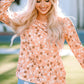 Beauteous Floral Print Round Neck Long Sleeve Tee