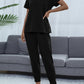 Full Size Round Neck Short Sleeve Top and Pants Set