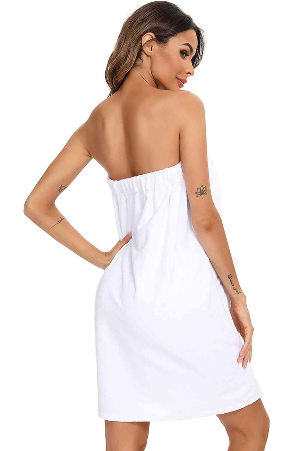 Full Size Strapless Robe with pocket