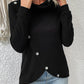 Decorative Button Turtleneck Long Sleeve T-Shirt