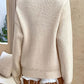 Half Button Dropped Shoulder Sweater