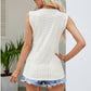 Contrast Full Size V-Neck Eyelet Tank