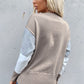 Women's Color Block Ribbed Trim Round Neck Knit Pullover